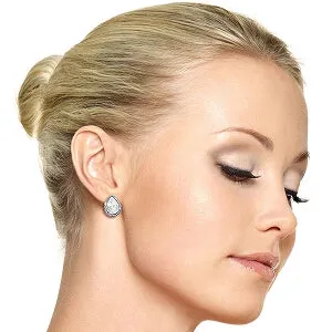 11.22 Carat 14K Solid White Gold French Clips Earrings Diamond White Topaz