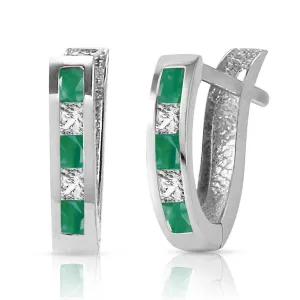 1.26 Carat 14K Solid White Gold Inevitable You Emerald White Topaz Earrings