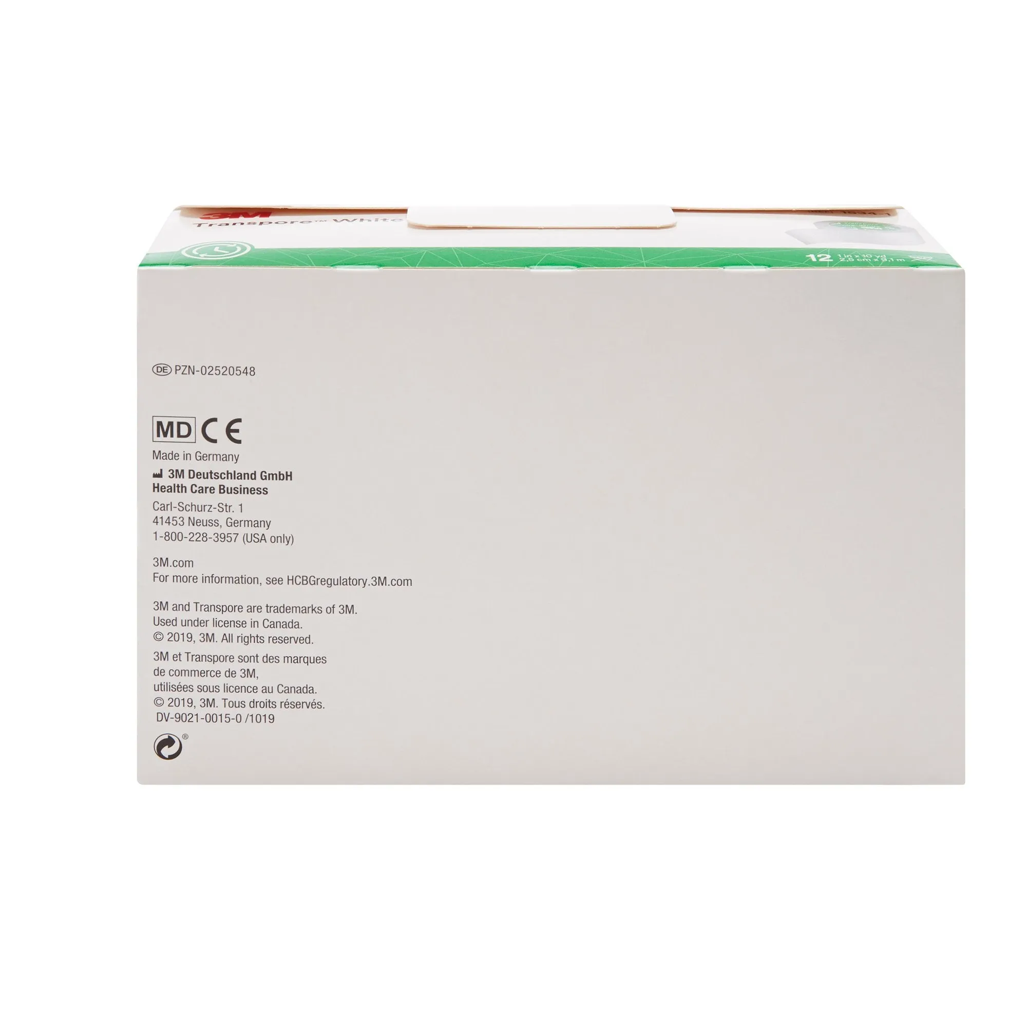 3M™ Transpore™ Plastic Medical Tape, 1 Inch x 10 Yard, White, 1 Roll