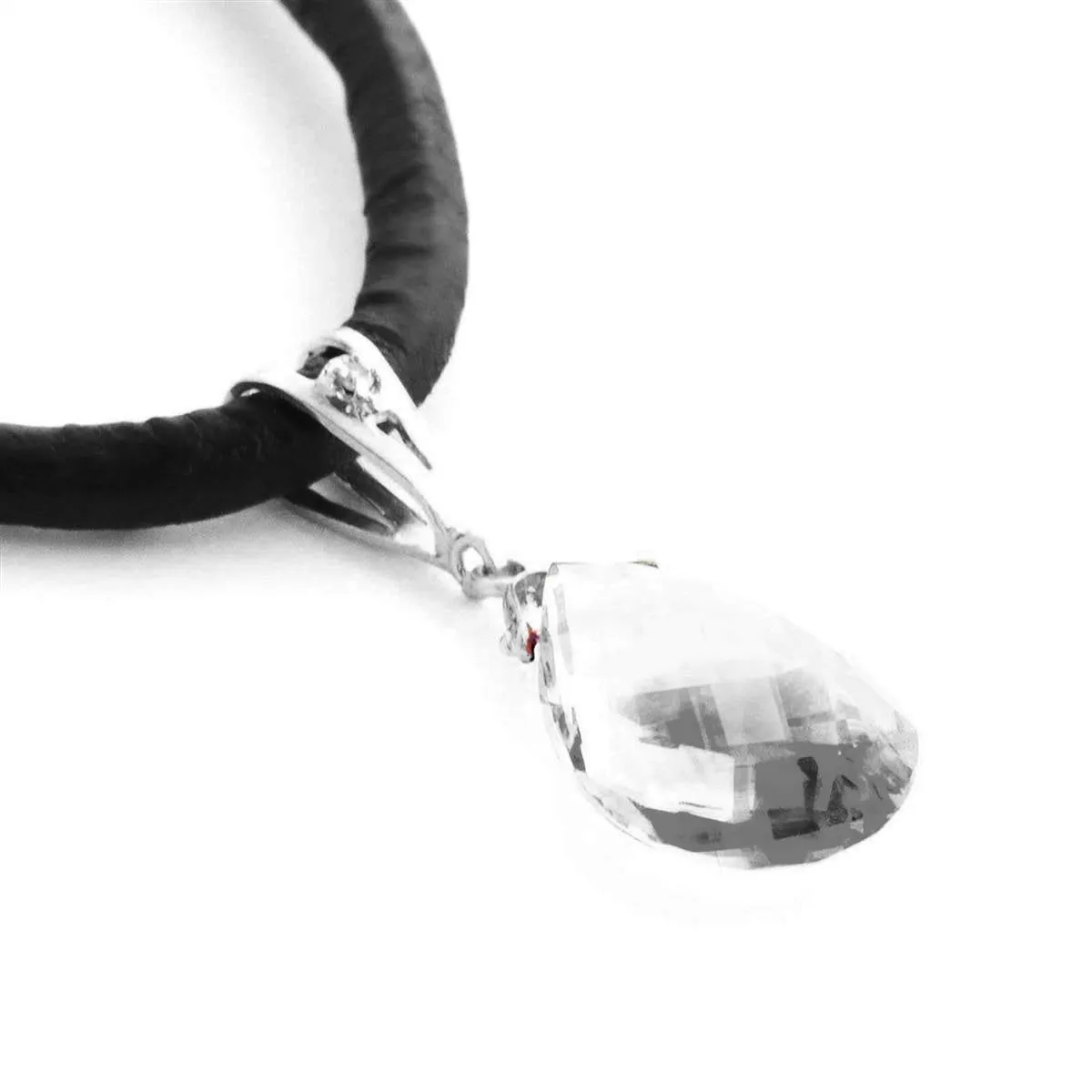 6.51 Carat 14K Solid White Gold Petal Kisses White Topaz Diamond Necklace