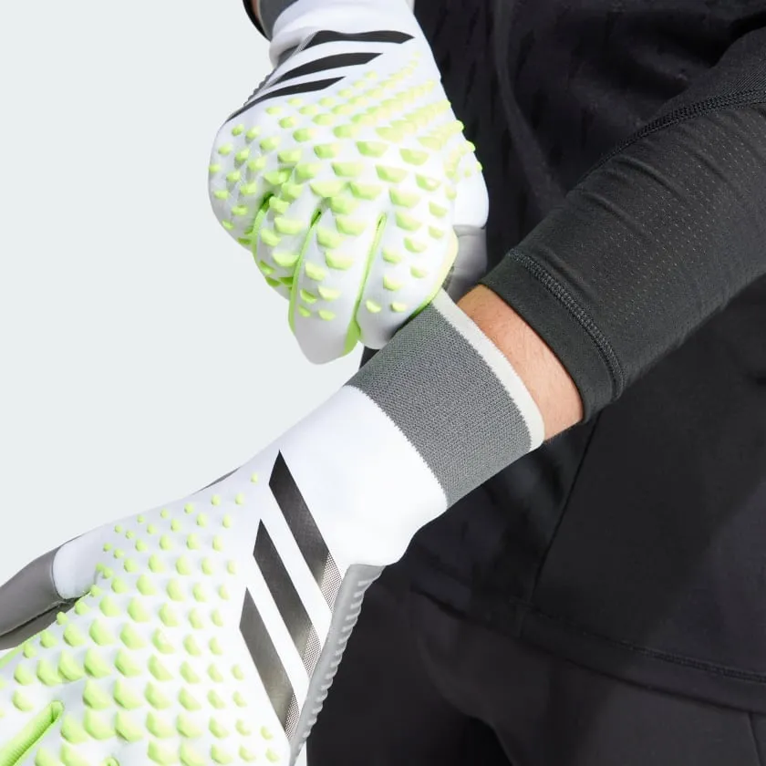 adidas Predator GL Pro Goalkeeper Gloves- White/Black/Lemon