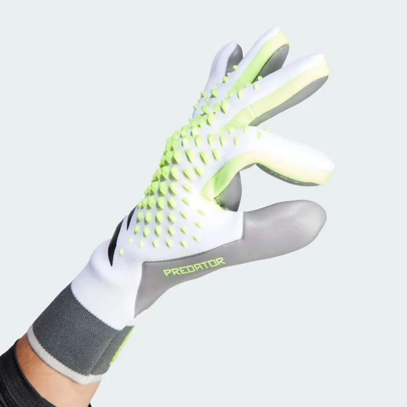adidas Predator GL Pro Goalkeeper Gloves- White/Black/Lemon
