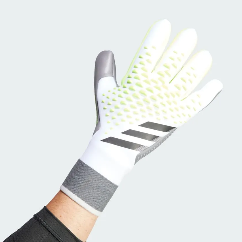 adidas Predator GL Pro Goalkeeper Gloves- White/Black/Lemon