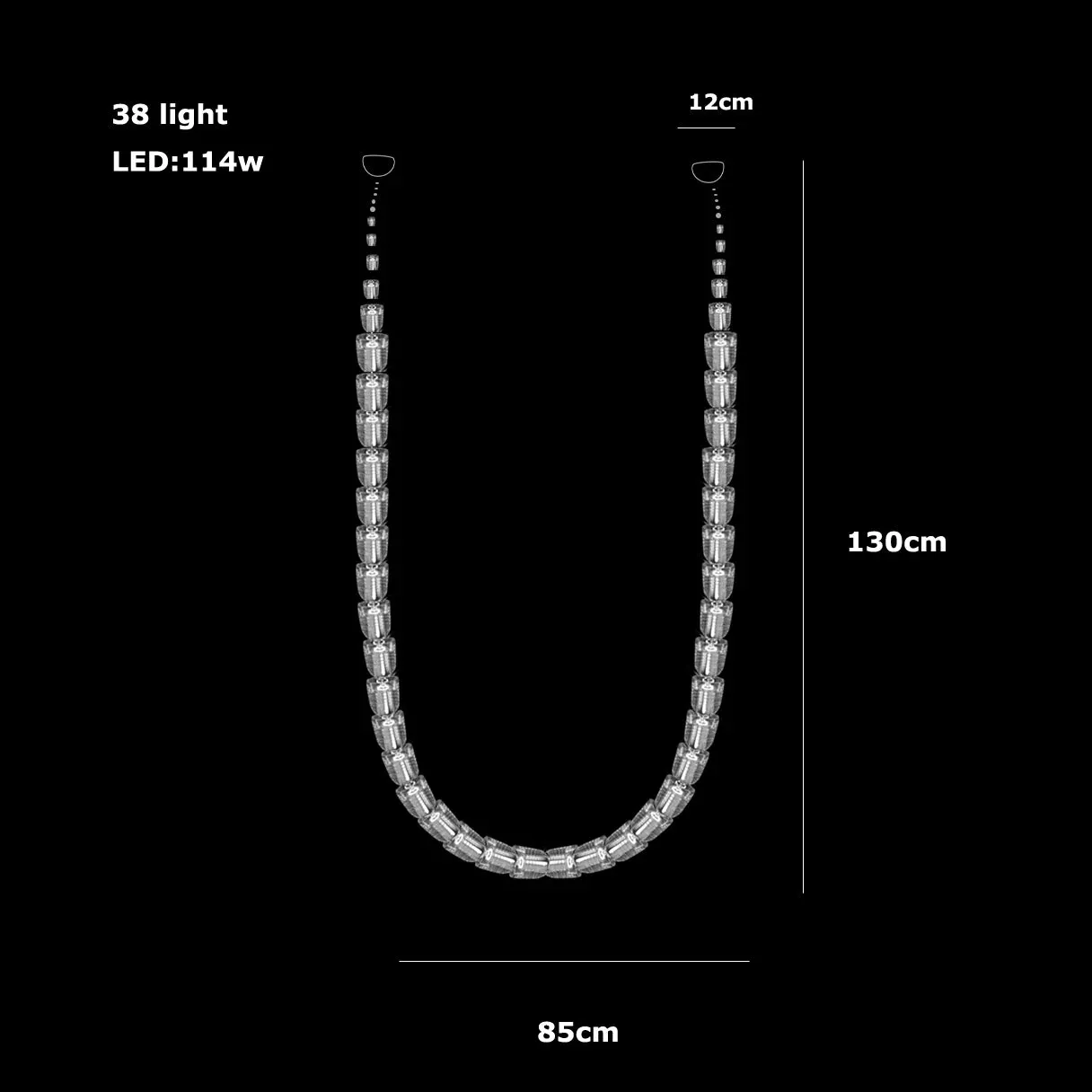AKolia Bullet Necklace Dimmable LED Deco Ceiling Chandelier
