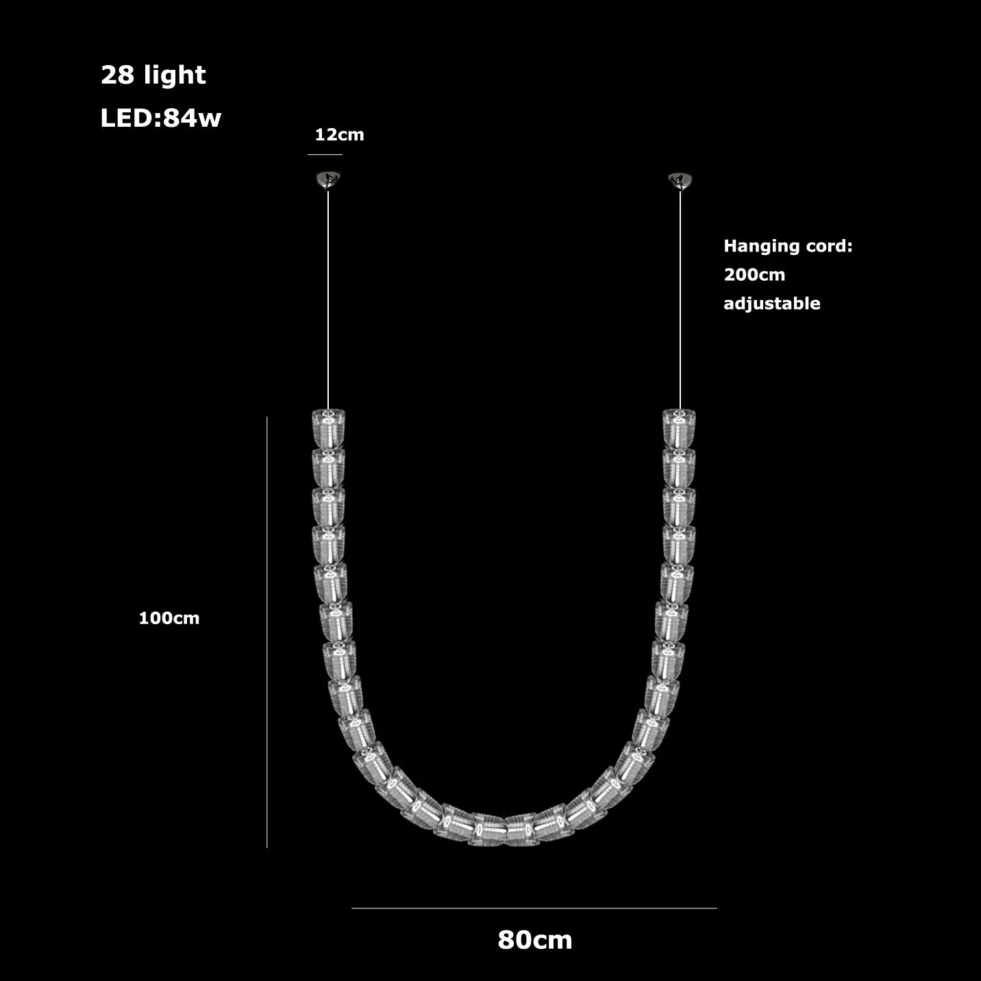AKolia Bullet Necklace Dimmable LED Deco Ceiling Chandelier