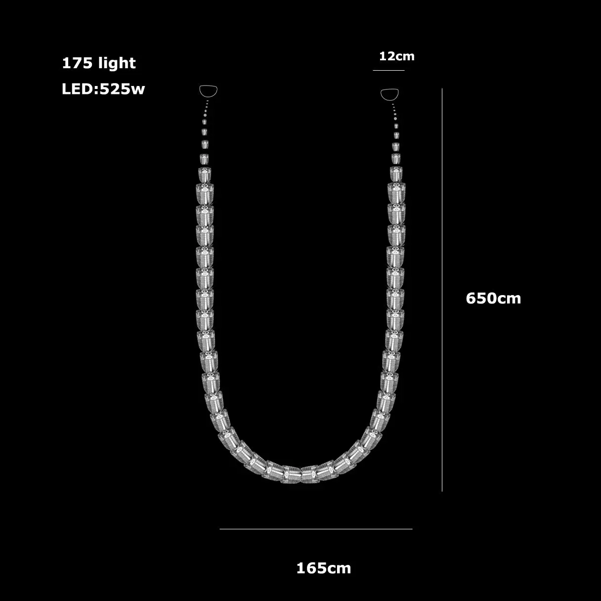 AKolia Bullet Necklace Dimmable LED Deco Ceiling Chandelier