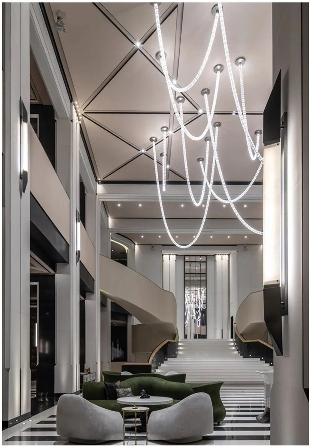 AKolia Bullet Necklace Dimmable LED Deco Ceiling Chandelier