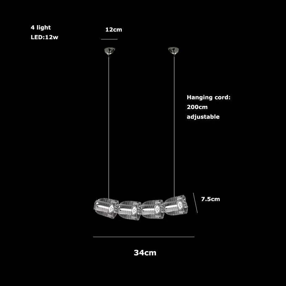 AKolia Bullet Necklace Dimmable LED Deco Ceiling Chandelier