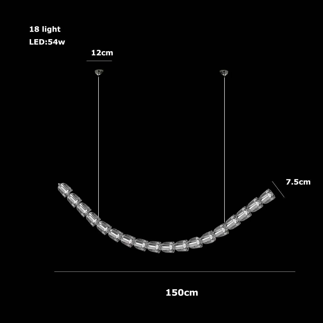 AKolia Bullet Necklace Dimmable LED Deco Ceiling Chandelier