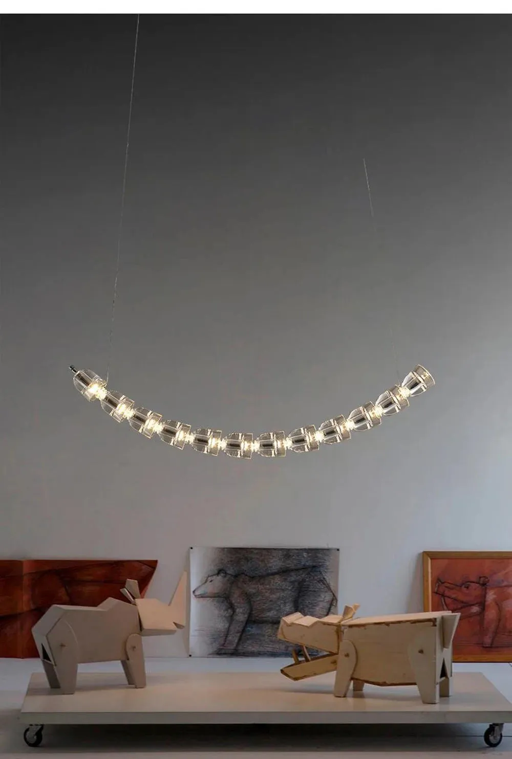 AKolia Bullet Necklace Dimmable LED Deco Ceiling Chandelier