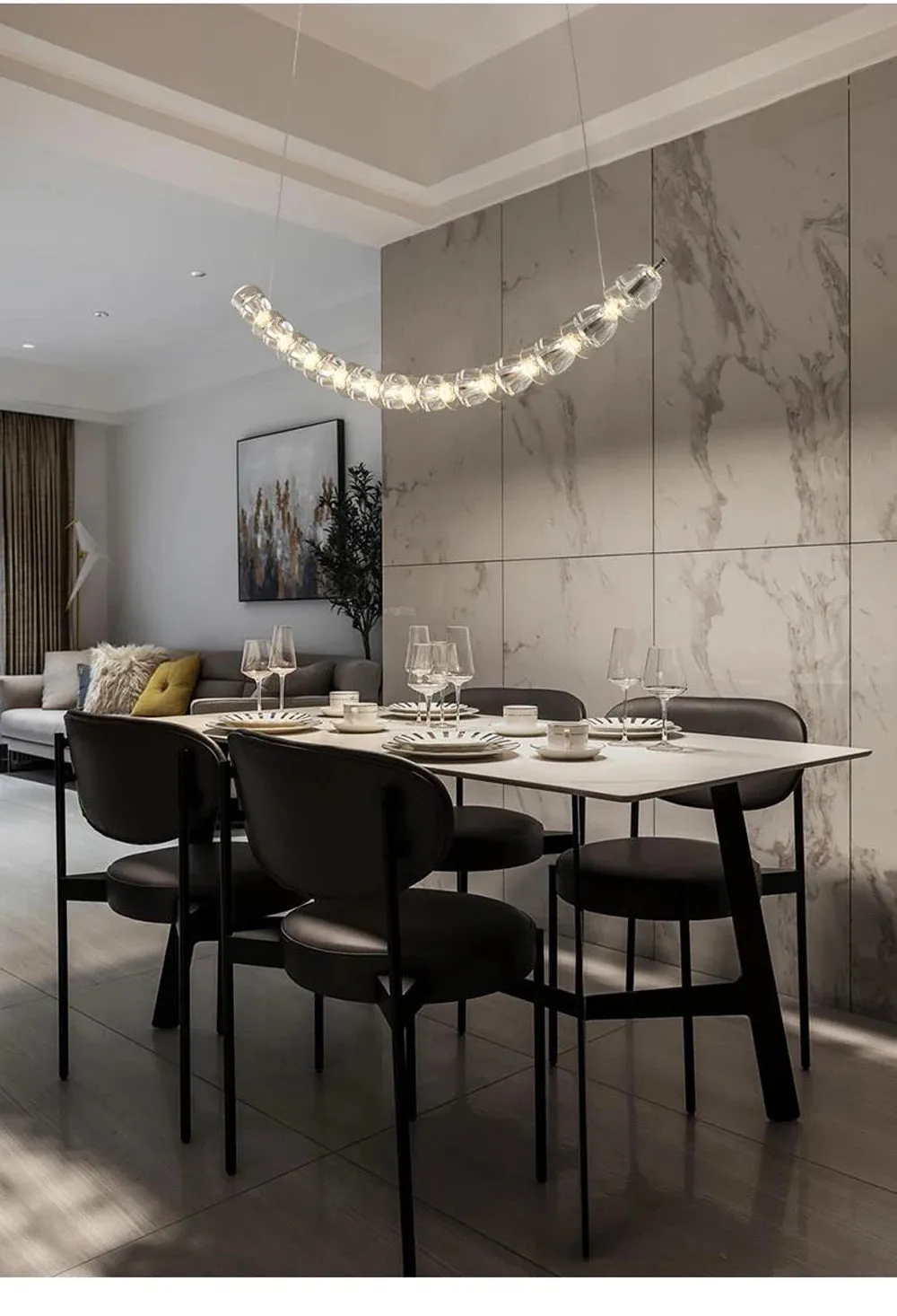 AKolia Bullet Necklace Dimmable LED Deco Ceiling Chandelier