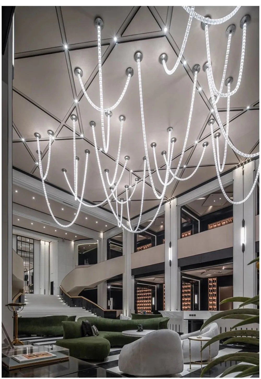 AKolia Bullet Necklace Dimmable LED Deco Ceiling Chandelier