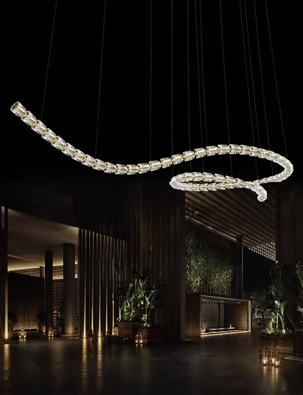 AKolia Bullet Necklace Dimmable LED Deco Ceiling Chandelier