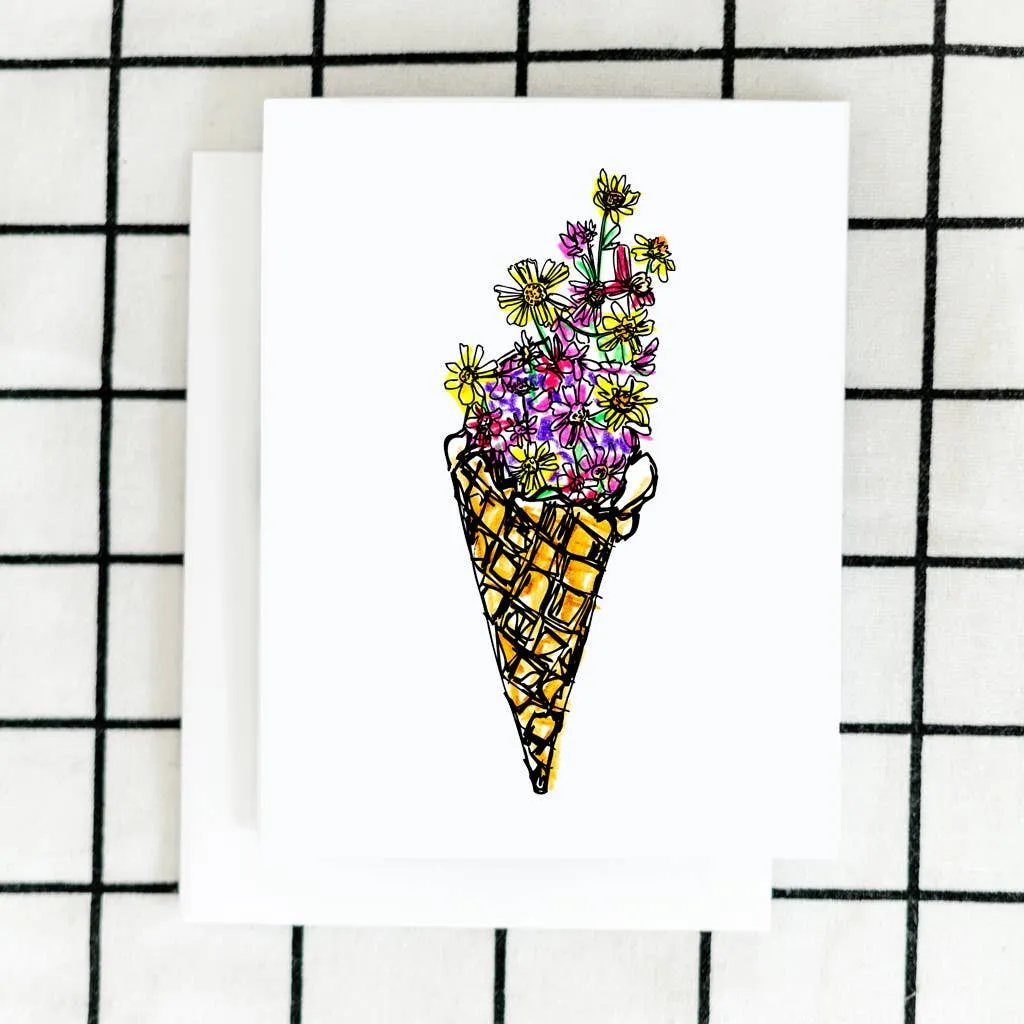ARTJADEN | Floral Cone Art Card