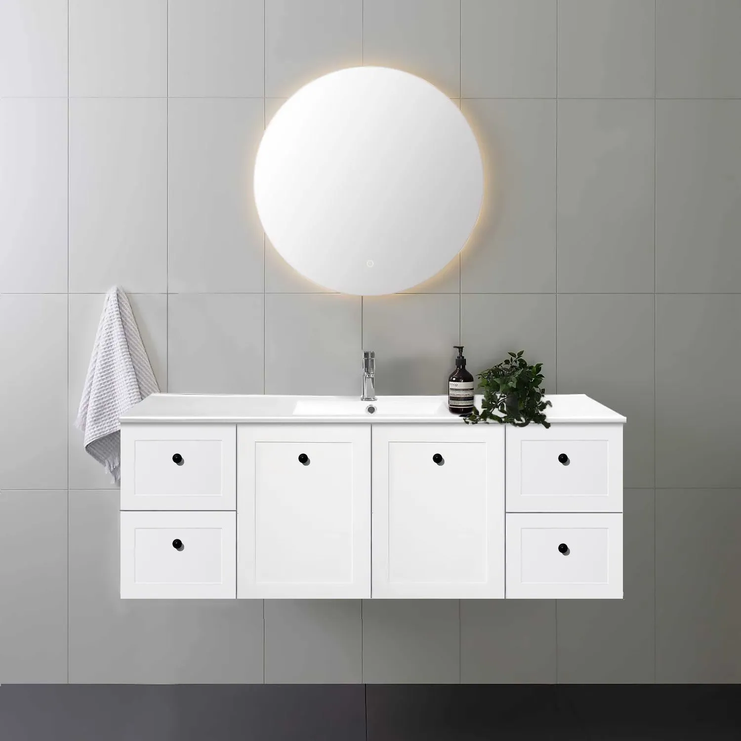 AUSTIN 1500mm Wall Hung Bathroom Vanity   Ceramic Top