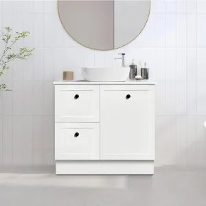 AUSTIN 900mm Floor Standing Bathroom Vanity (Left Hand)   Bliss Stone Top
