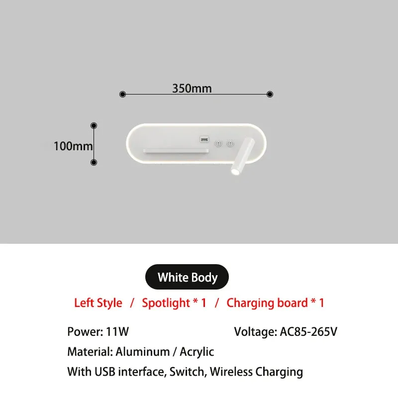 Barriva Wireless Charging   Reading Wall Lamp