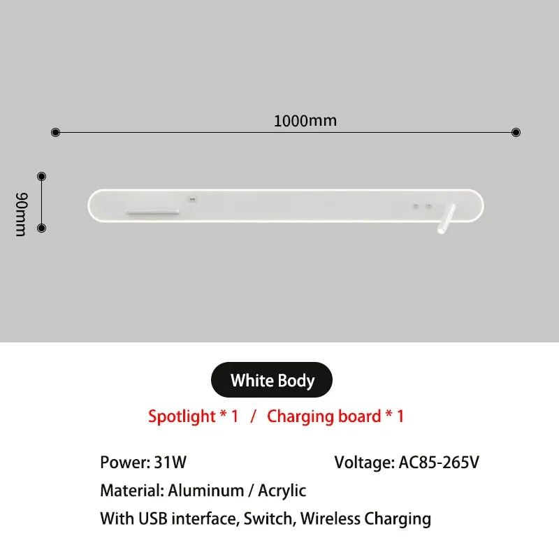 Barriva Wireless Charging   Reading Wall Lamp
