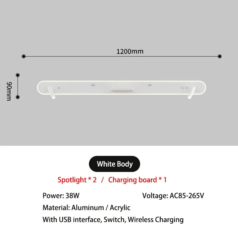 Barriva Wireless Charging   Reading Wall Lamp