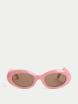 Bevelled oval sunglasses