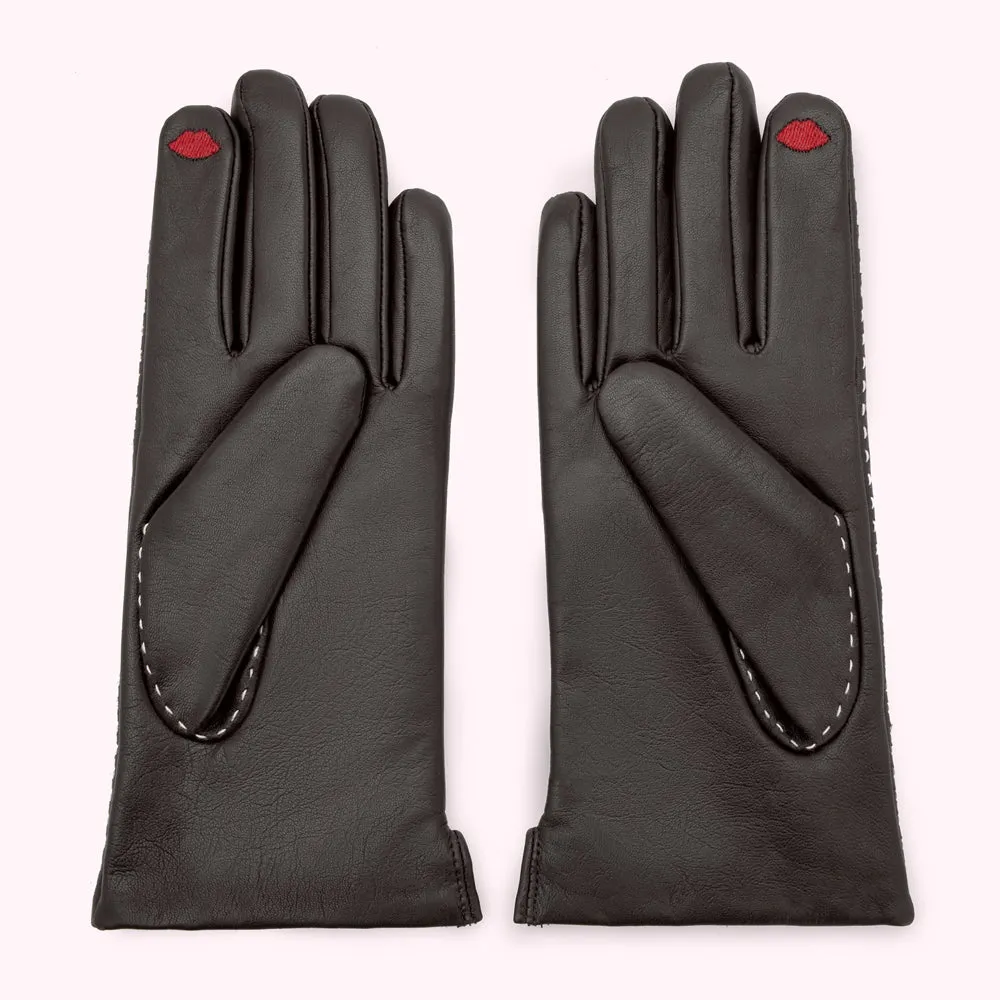 BLACK CONTRAST STITCH KYLE LEATHER GLOVE