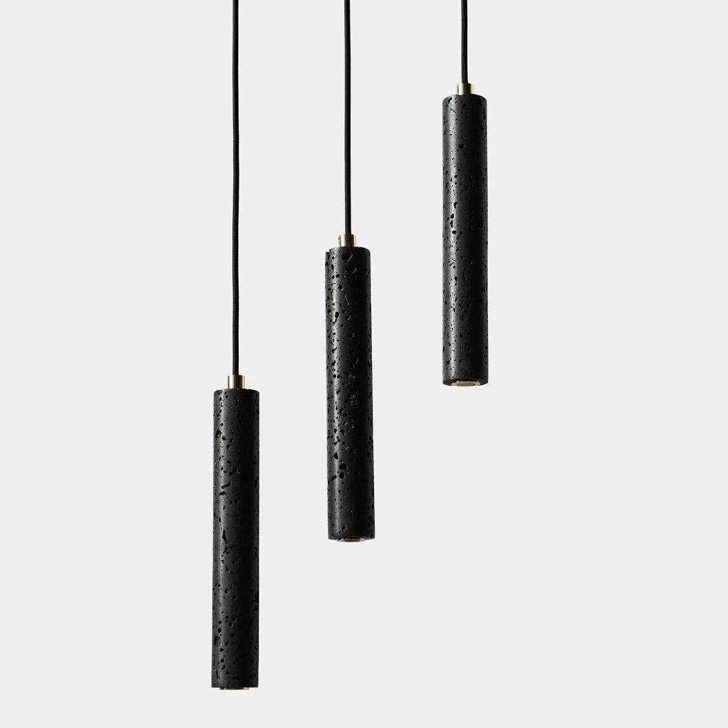 Black Lava A Stone Minimalist Line Pendant Light