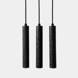 Black Lava A Stone Minimalist Line Pendant Light