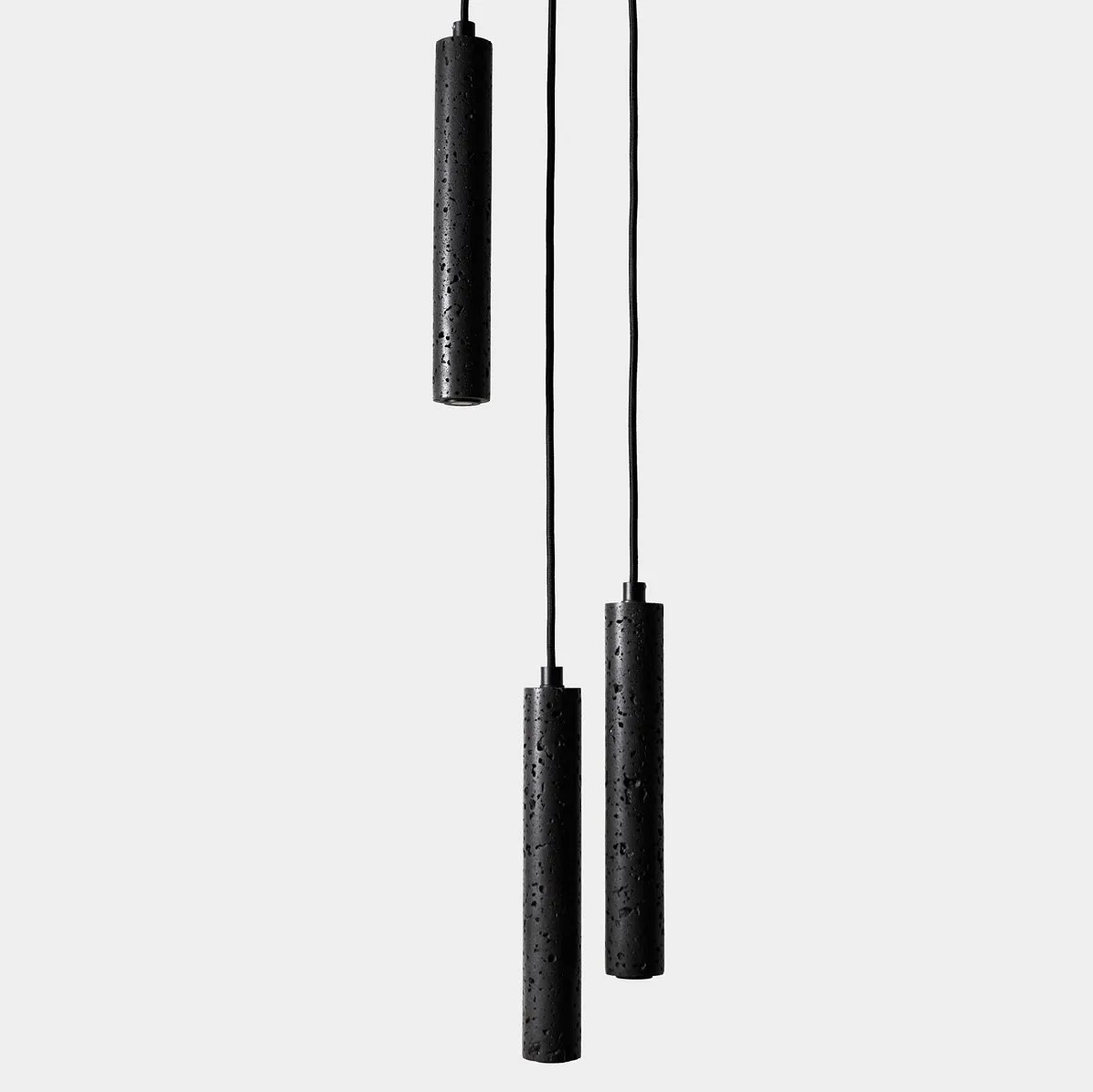 Black Lava A Stone Minimalist Line Pendant Light