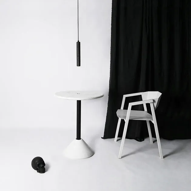 Black Lava A Stone Minimalist Line Pendant Light