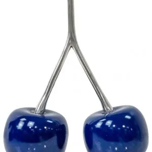 Blue Double Cherry with Aluminum Polished Stem - Home Decor
