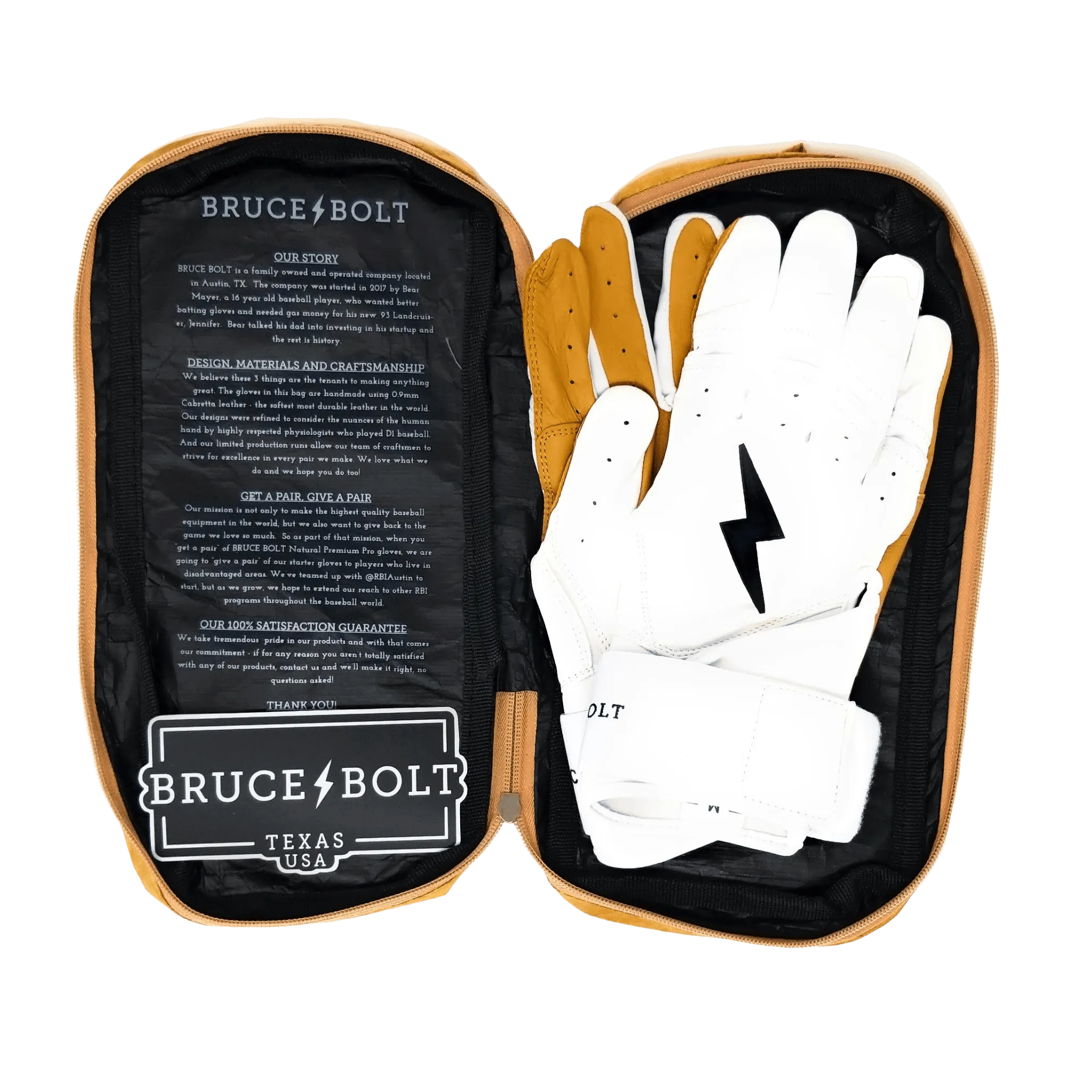 Bruce Bolt PREMIUM PRO Long Cuff Batting Gloves: White