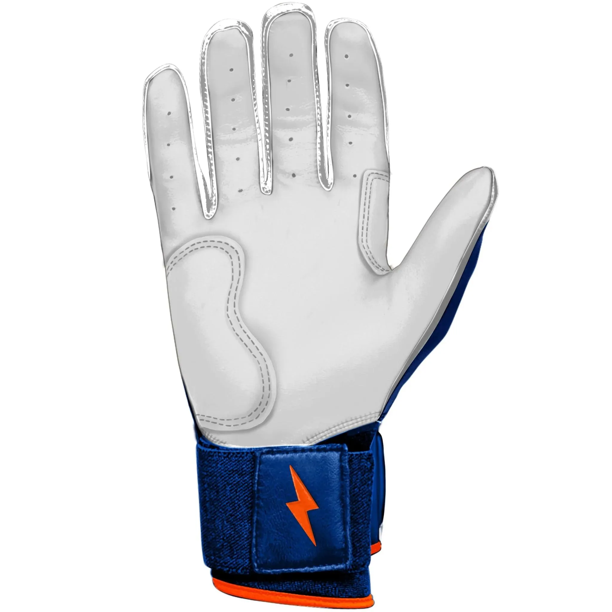 Bruce Bolt PREMIUM PRO NIMMO Long Cuff Batting Gloves: Mets Blue
