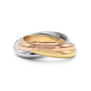 Cartier Trinity Ring, Small Model Size 55 - 18ct Three Colour Gold