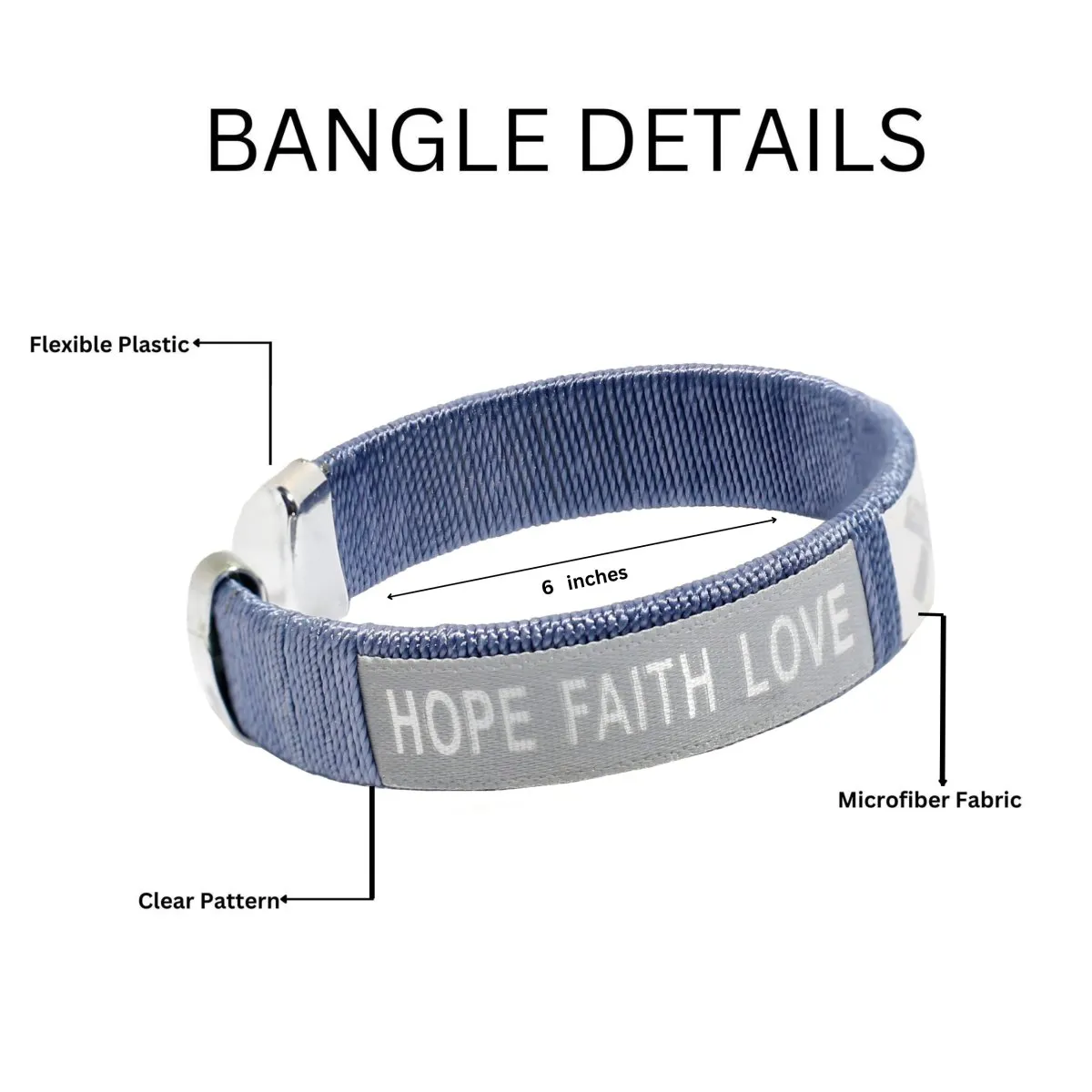 Child Hope Gray Ribbon Bangle Bracelet