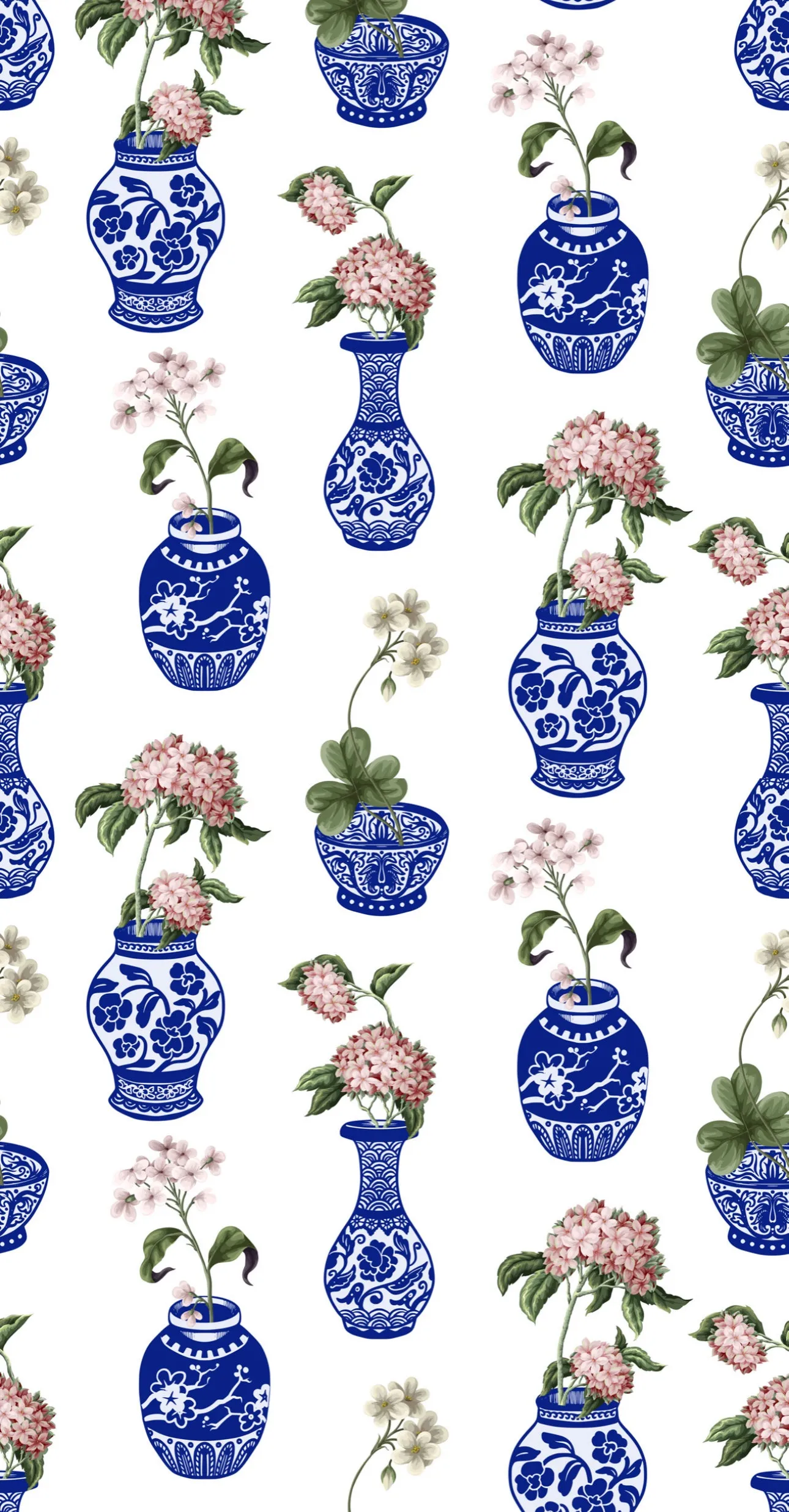 Chinoserie Hydrageas  - Printed Guest Towel