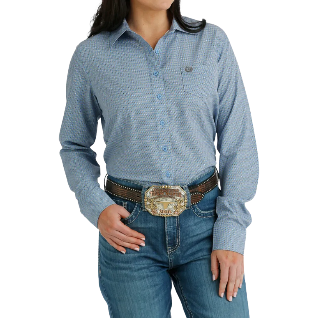 Cinch Women's Spread Collar Blue Shirt