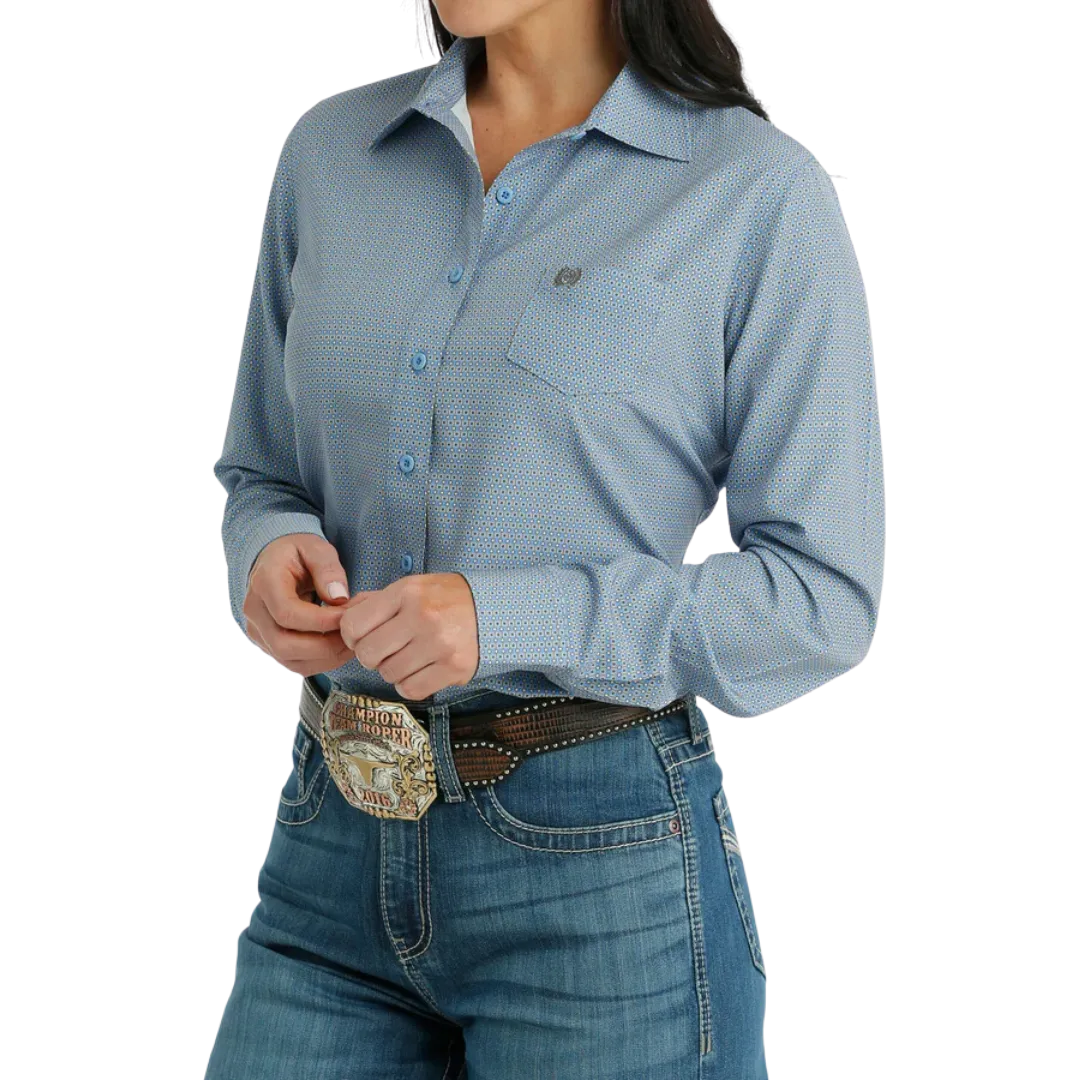 Cinch Women's Spread Collar Blue Shirt