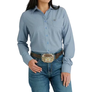 Cinch Women's Spread Collar Blue Shirt