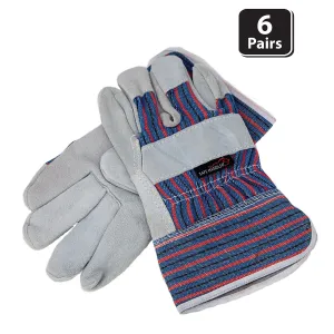 Cotton Lined Split Leather Work Gloves With Safety Cuff - Bison Life