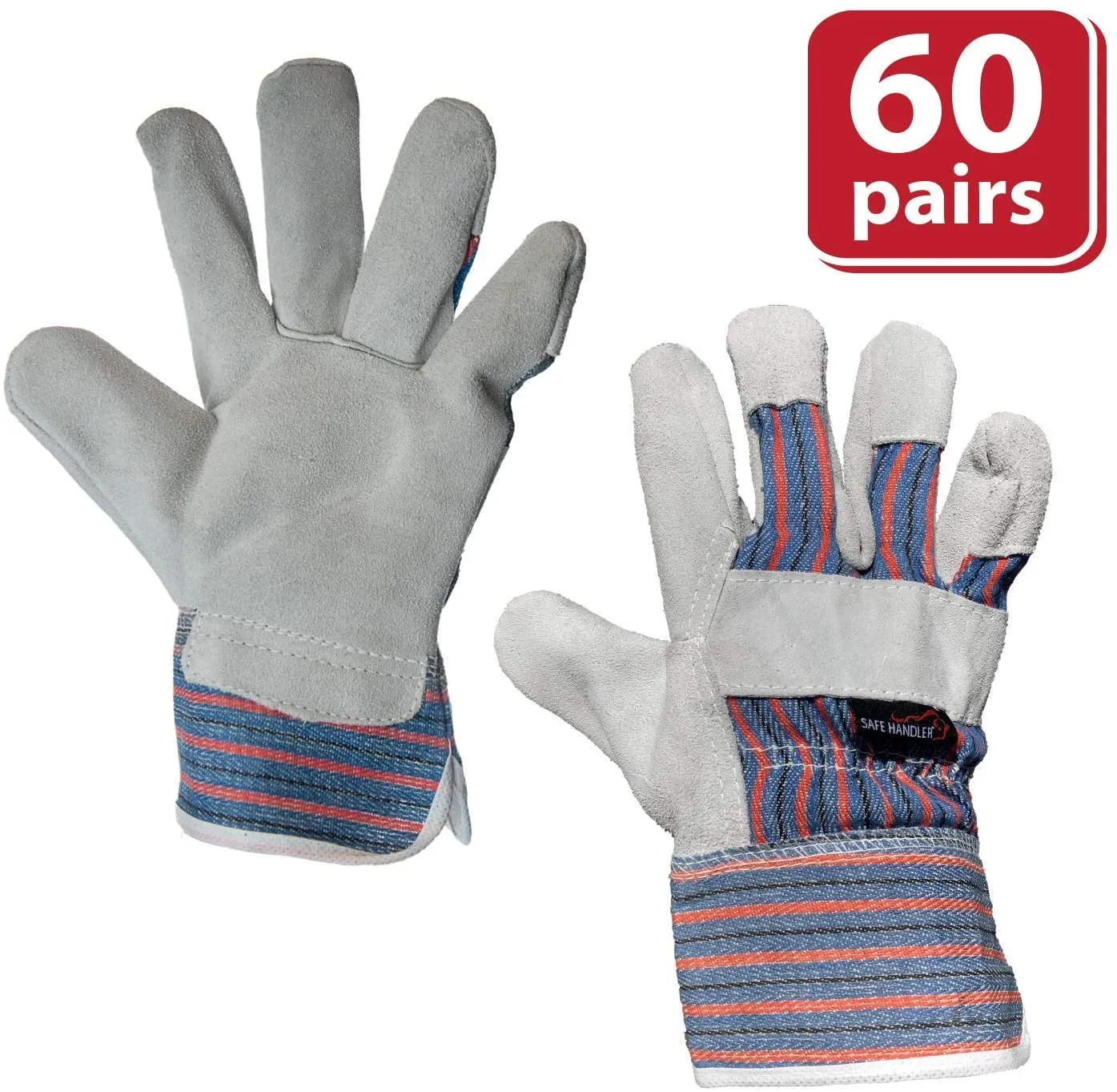 Cotton Lined Split Leather Work Gloves With Safety Cuff - Bison Life