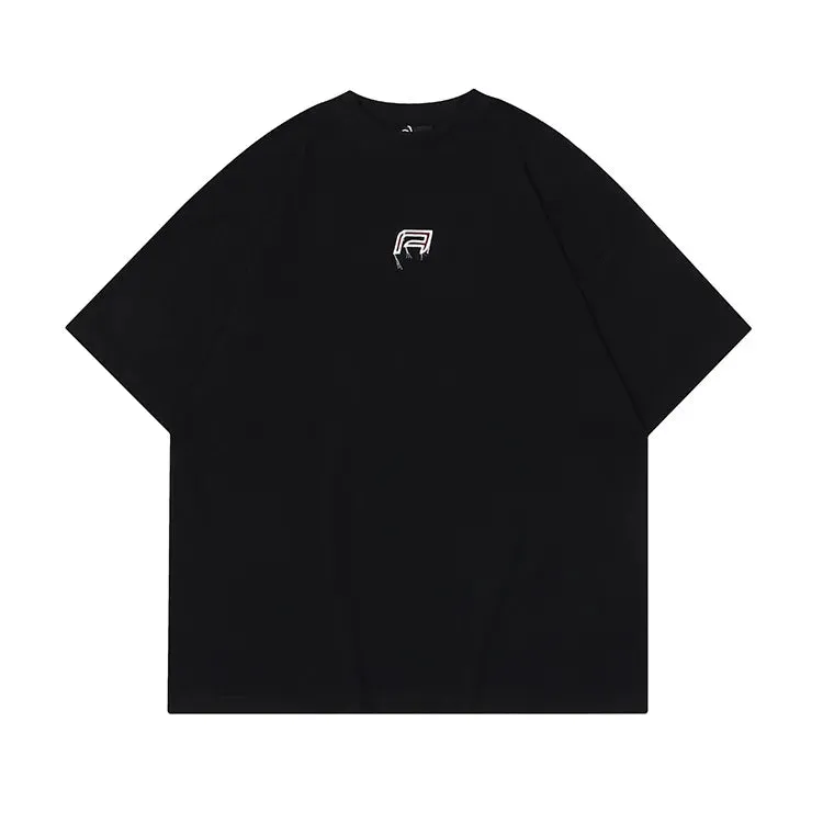 Cyber Wing Embroidered Tee - Short Sleeve Casual Summer Top