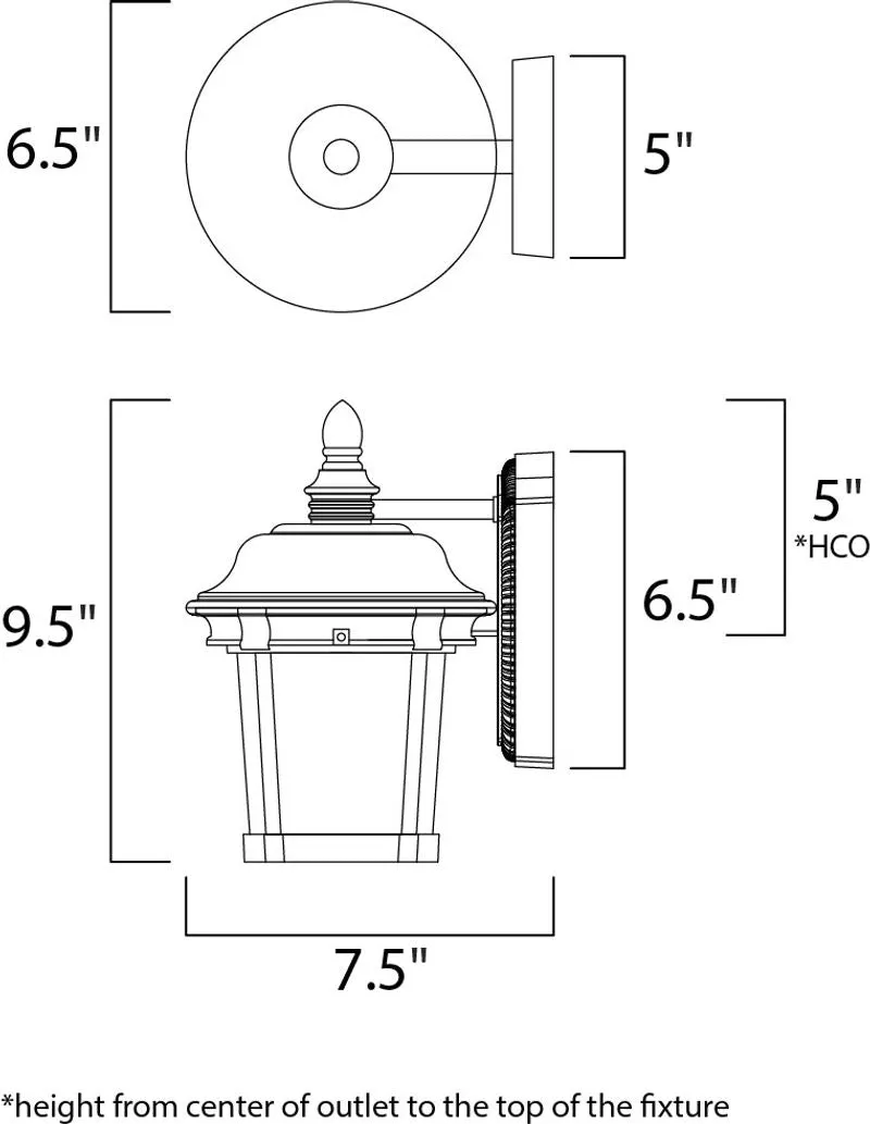 Dover DC 6.5" Single Light Outdoor Wall Mount in Bronze