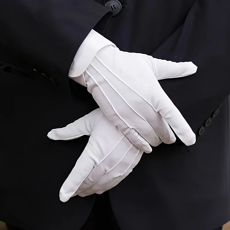 Elegant white etiquette gloves for dress up and work parties