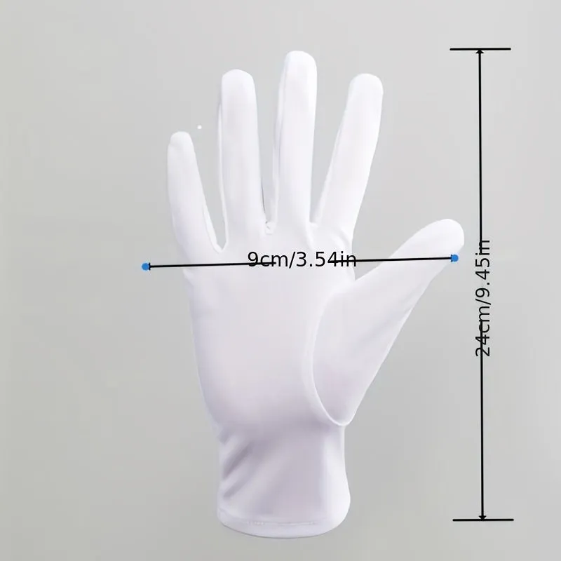 Elegant white etiquette gloves for dress up and work parties