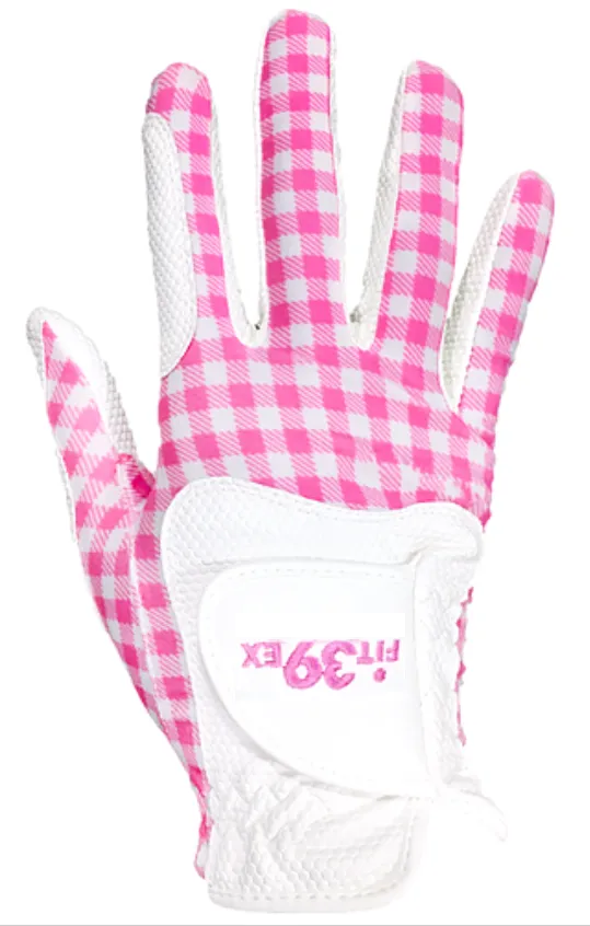 FIT39 Golf Glove - Check Pink/White (Right-Hand)