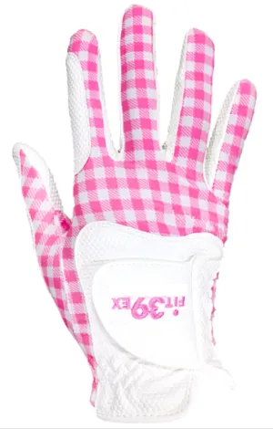FIT39 Golf Glove - Check Pink/White (Right-Hand)