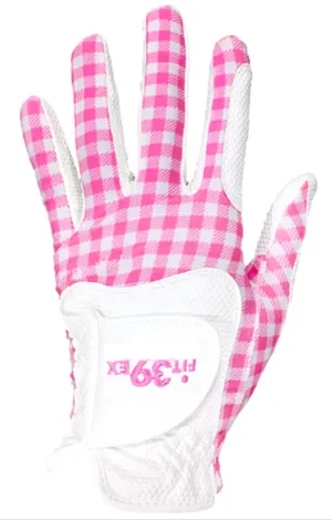 FIT39 Golf Glove - Check Pink/White