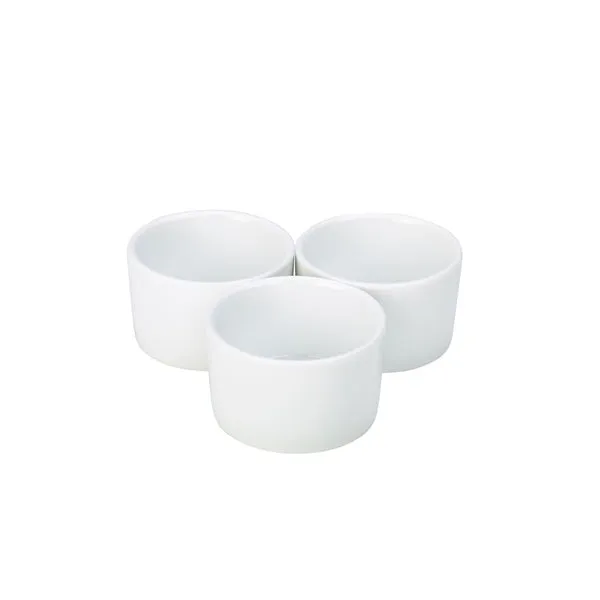 Genware Poreclain Contemporary Smooth Ramekin 9cm/3.5"- Pack 6