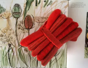 GERANIUM Hand Dyed Wool Bundle for Wool Applique and Rug Hooking