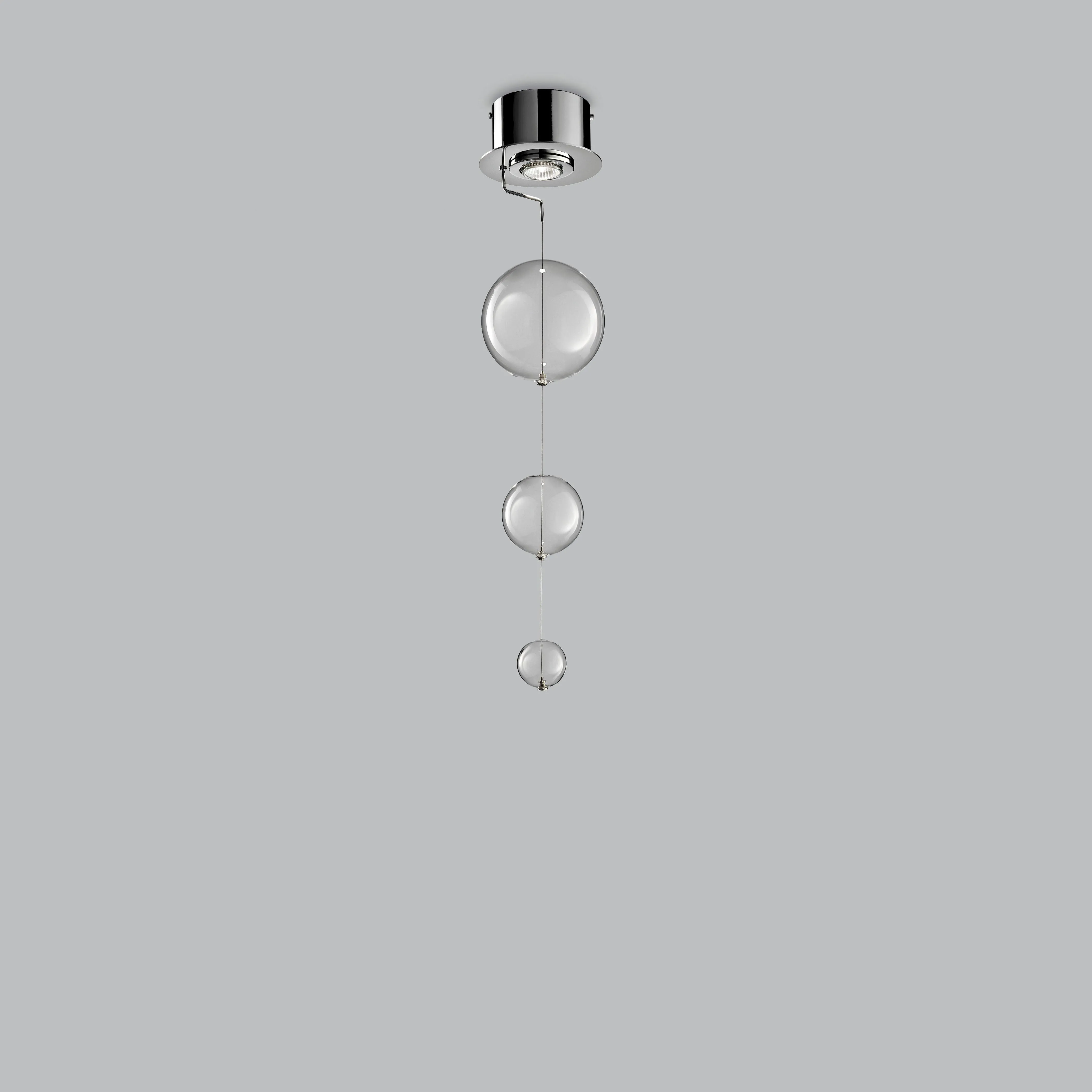 Glass globe modular pendants with circular base